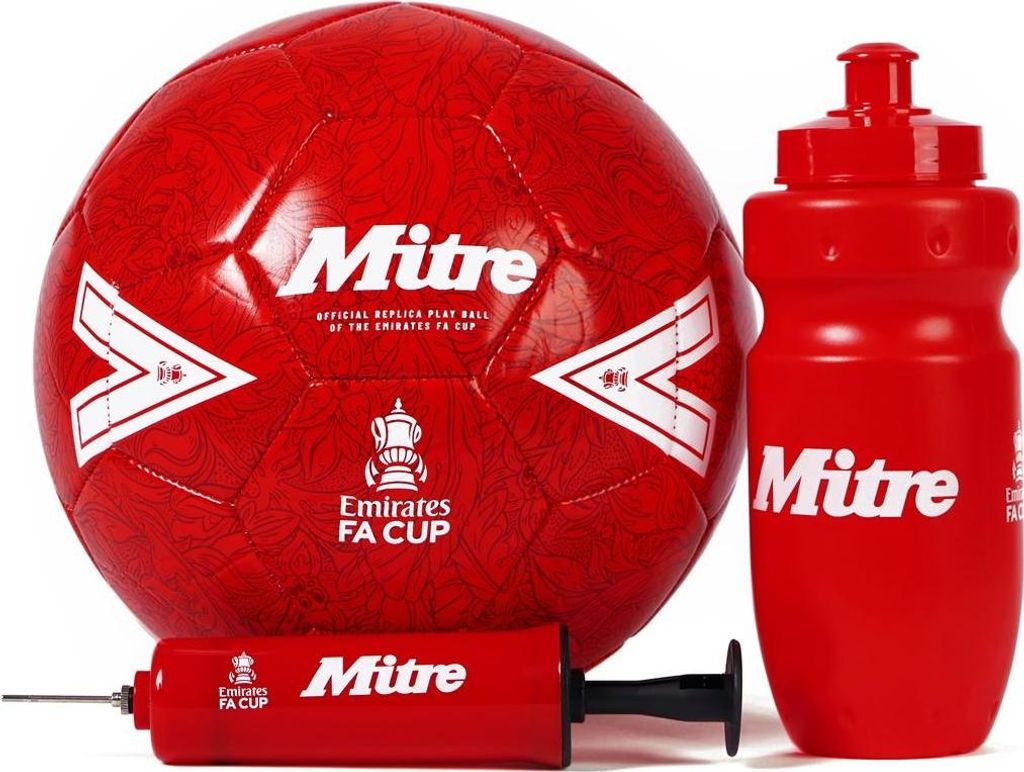 Mitre - "2025/2026" Geschenk-Set, Emirates FA Pokal CS2664 (4) (Rot/Weiß)