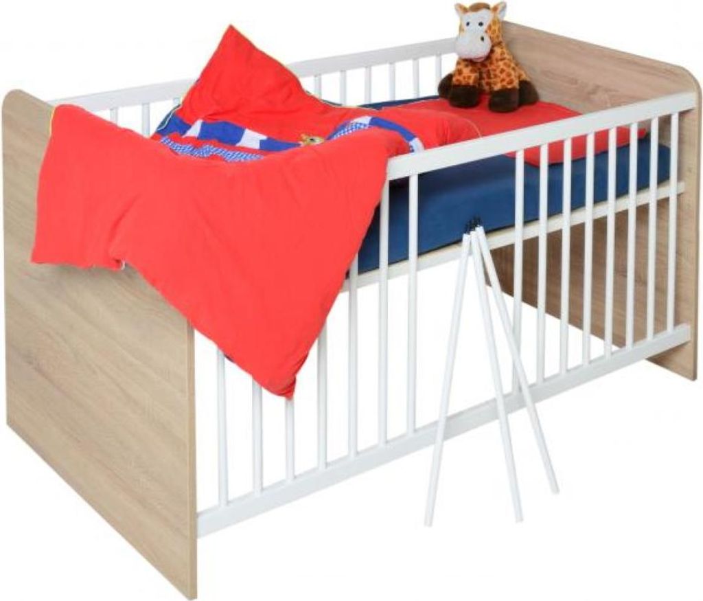 Baby-Bett weiss Kinderbett - (2728)