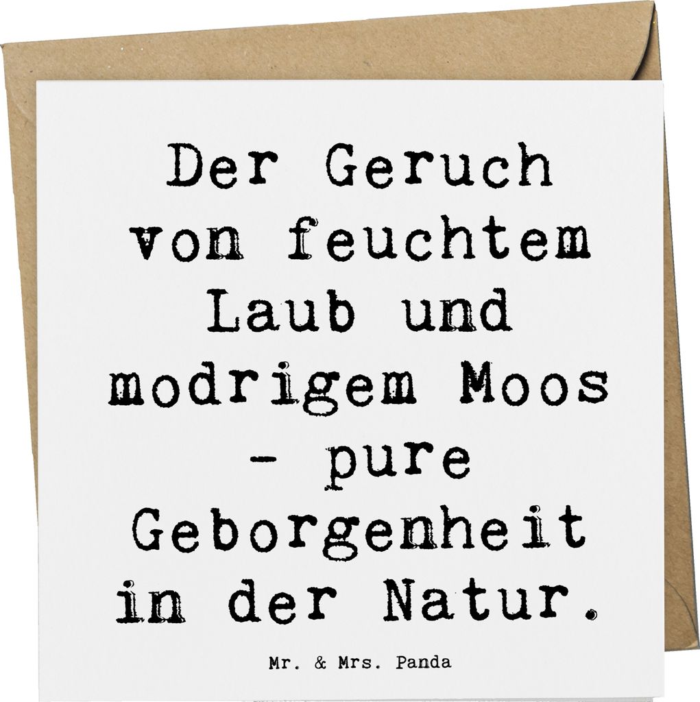 Mr. & Mrs. Panda Grußkarte Spruch Geborgenheit in der Natur - Weiß - Geschenk, Mutter, Wind, Klappkarte, Rückzug, anlasskarte, faltkarte, doppel...
