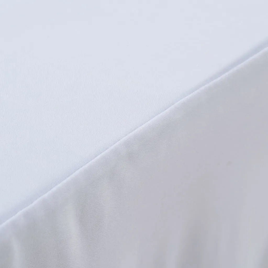 Nappe Rectangulaire Stretch Infroissable avec Bord Blanc - Lot de 2 Pièces