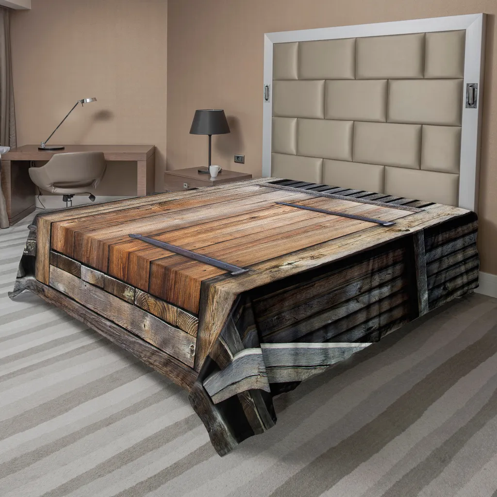 Drap bois ancien 275x260 cm : rénovez votre déco de lit sans effort