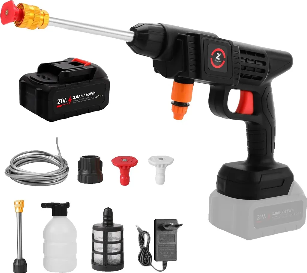 Pistolet de lavage haute pression électrique avec batterie 20000mAh EU