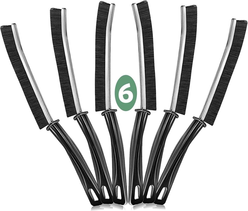 6 Stück Spaltreinigungsbürste, Fugenbürste, Hartborsten-eckenreinigungsbürste für Fliesenböden, Gleitschiene, Tastatur, Türfensterschienen, ...