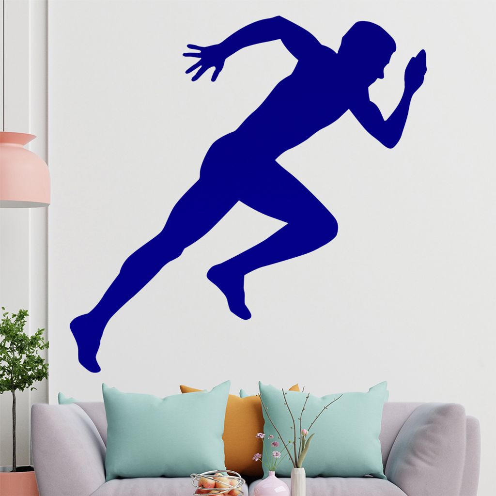 KIWISTAR Läufer Silhouette Wandtattoo in 6 Größen - Wandaufkleber Wall Sticker - Dekoration, Küche, Wohnzimmer, Schlafzimmer, Badezimmer