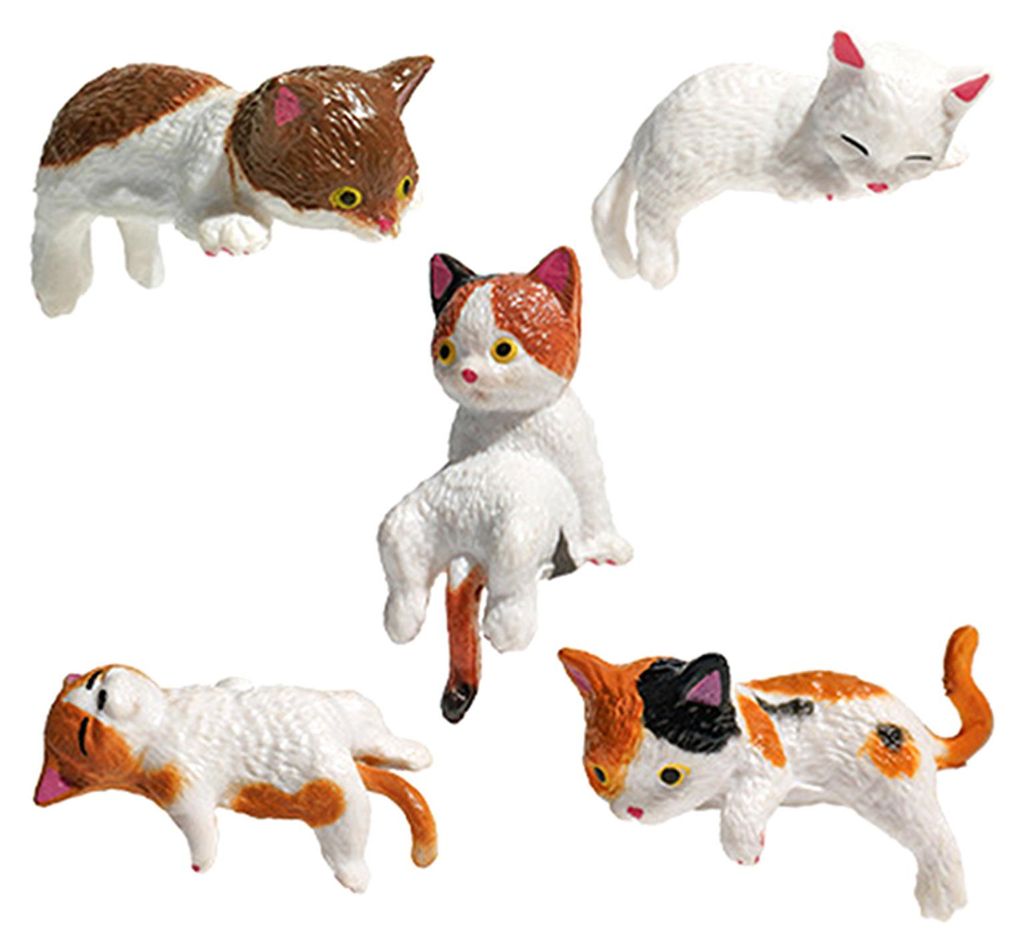 Mini-Katzenfigur, niedliche Miniatur-Cartoon-Kätzchen als Dekoration für Computermonitor, Auto-Armaturenbrett, Schreibtisch oder Zuhause.