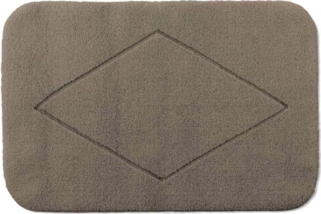 Rhomtuft Badteppich Raute abgerundet Farbe taupe Größe 80x160 cm