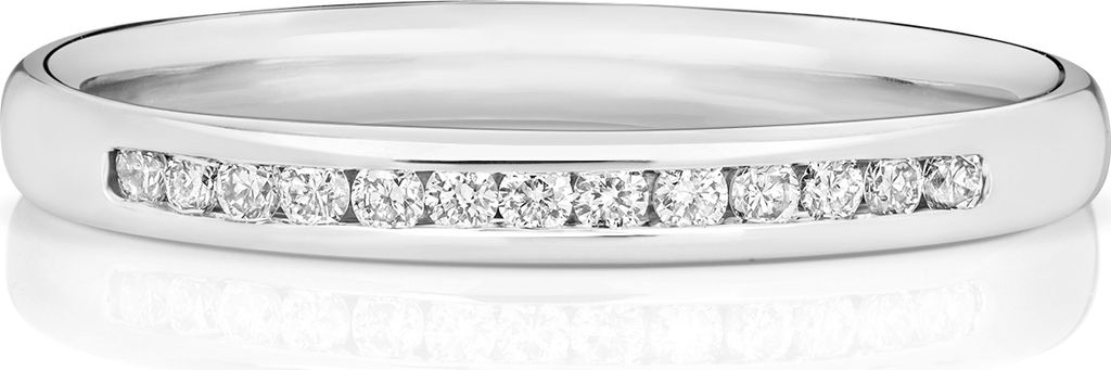 9 Karat (375) Weißgold Halb Eternity Diamant Produktbild 