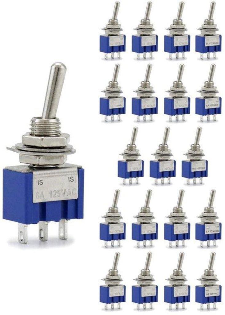 12V-Tuimelschakelaar 3-pins 2-standen 125V 6A AAN-AAN Geschikt für Autos und Boote