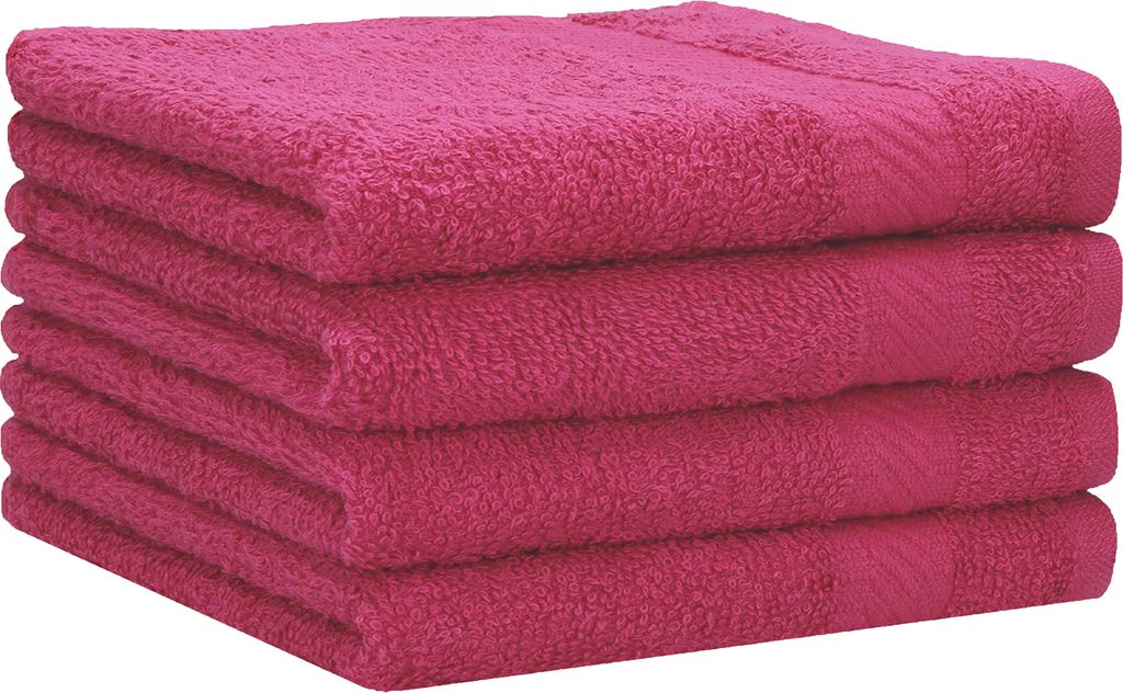Betz 4 Stück Duschtücher 70x140 cm PALERMO 100% Baumwolle Farbe: cranberry