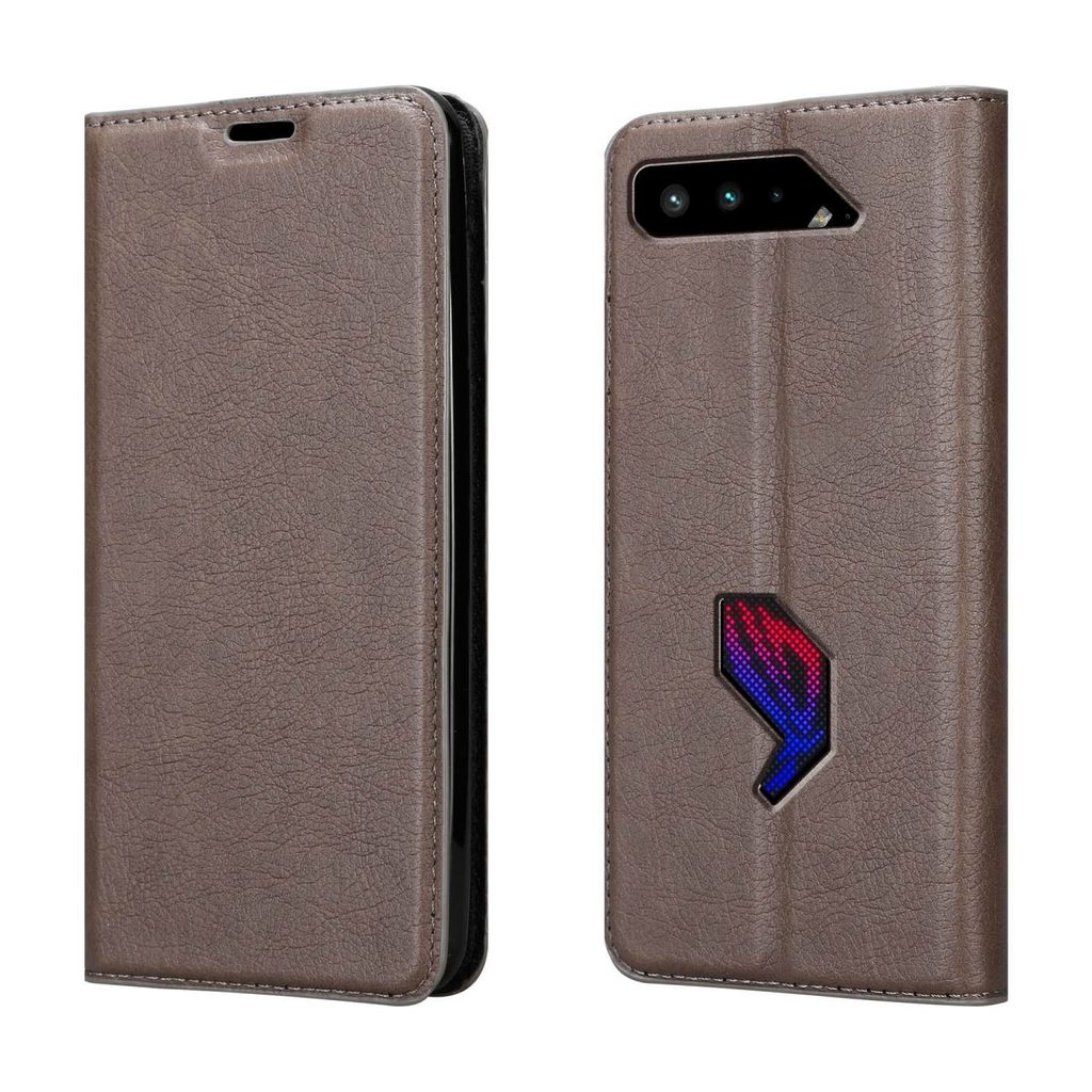 Cadorabo Hülle für Asus ROG Phone 5 Schutz Hülle in Braun Handyhülle Etui Case Cover Magnetverschluss