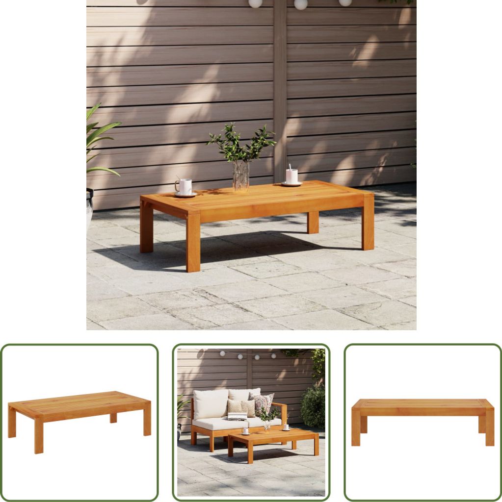 The Living Store Gartentisch 100x50x27 cm Massivholz Akazie