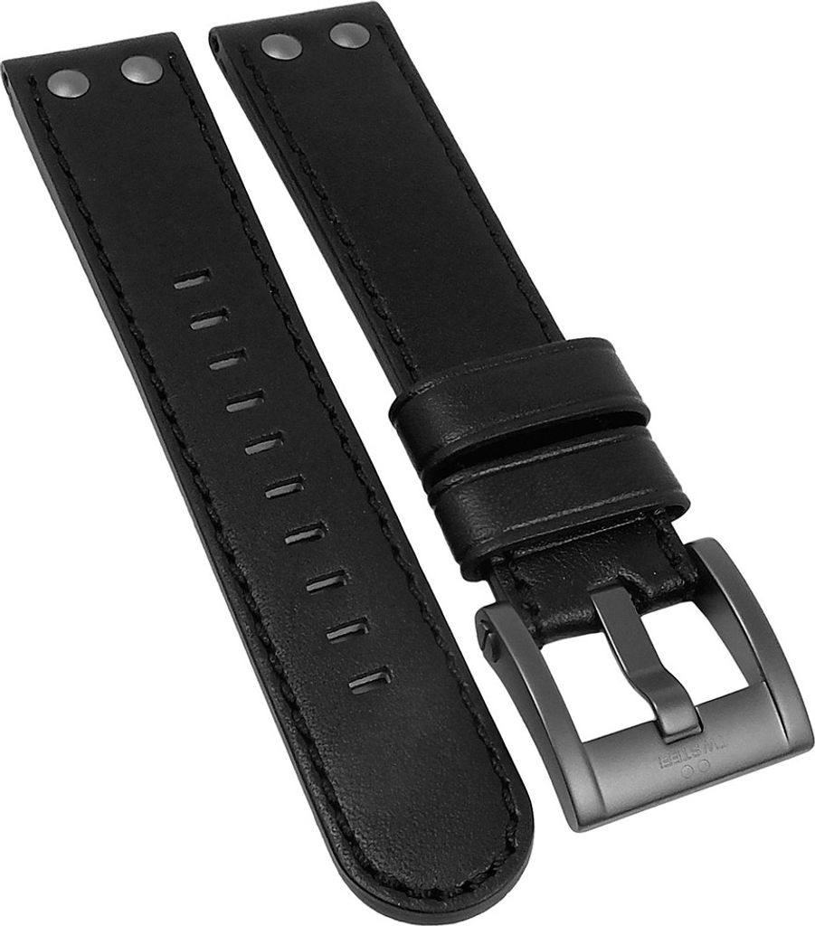 TW STEEL CEO Canteen | Uhrenarmband XL 22mm Leder schwarz |TWCE1051