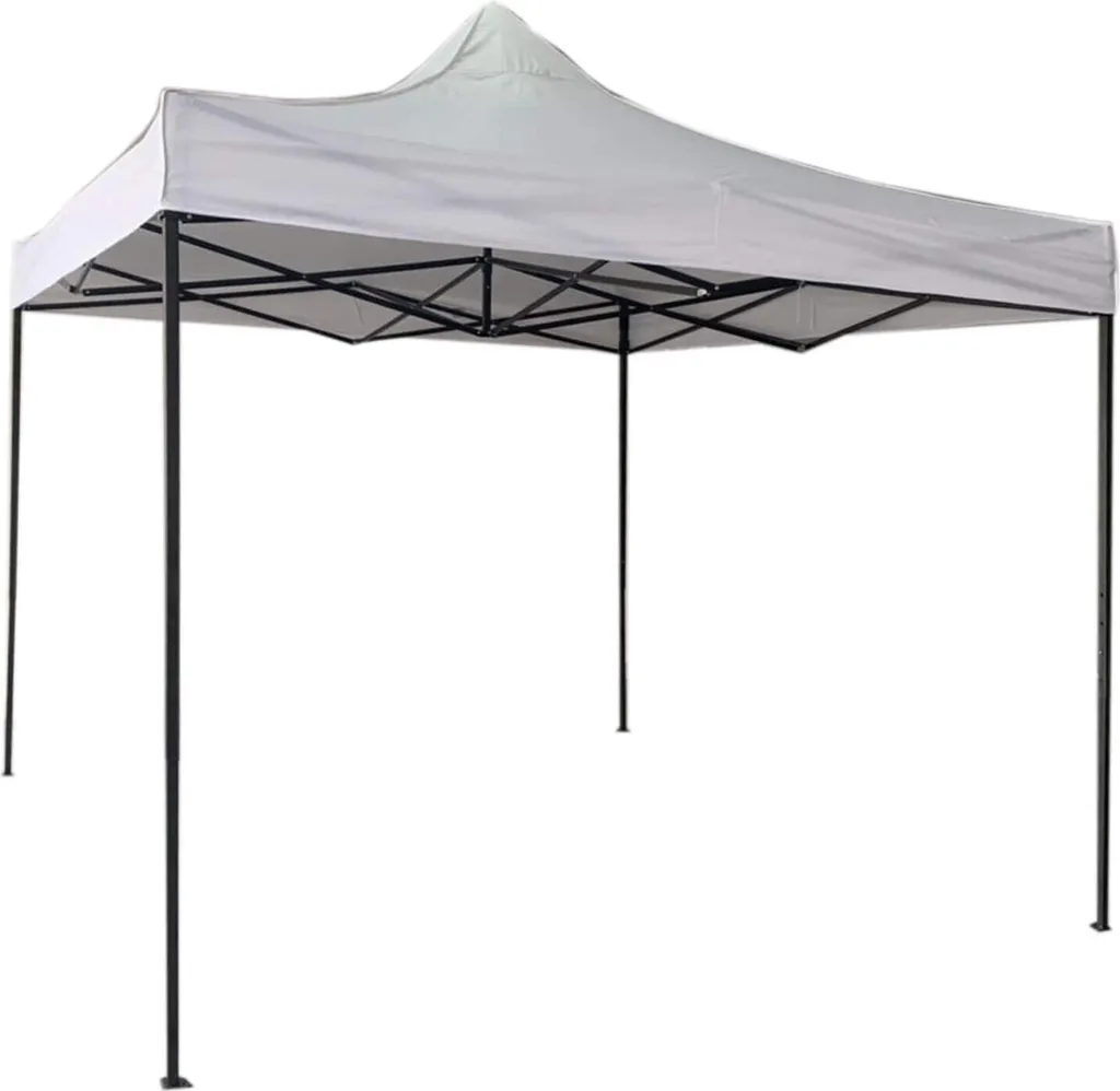 Rebecca Mobili Pavillon pliable 3x3 m blanc en métal et polyester robuste