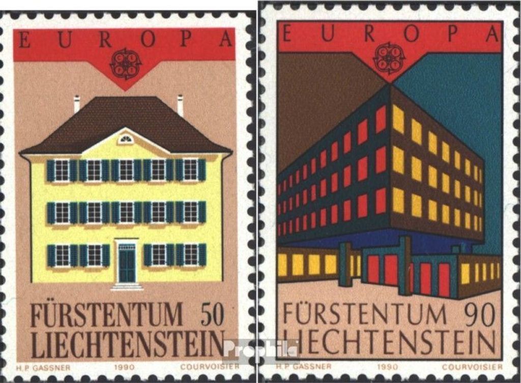 Briefmarken Liechtenstein 1990 Mi 984-985 (kompl.Ausg.) gestempelt Europamarken