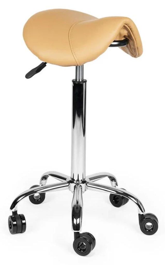 Friseurhocker Beige Auf Räder - Hoch / ohne Fußstütze