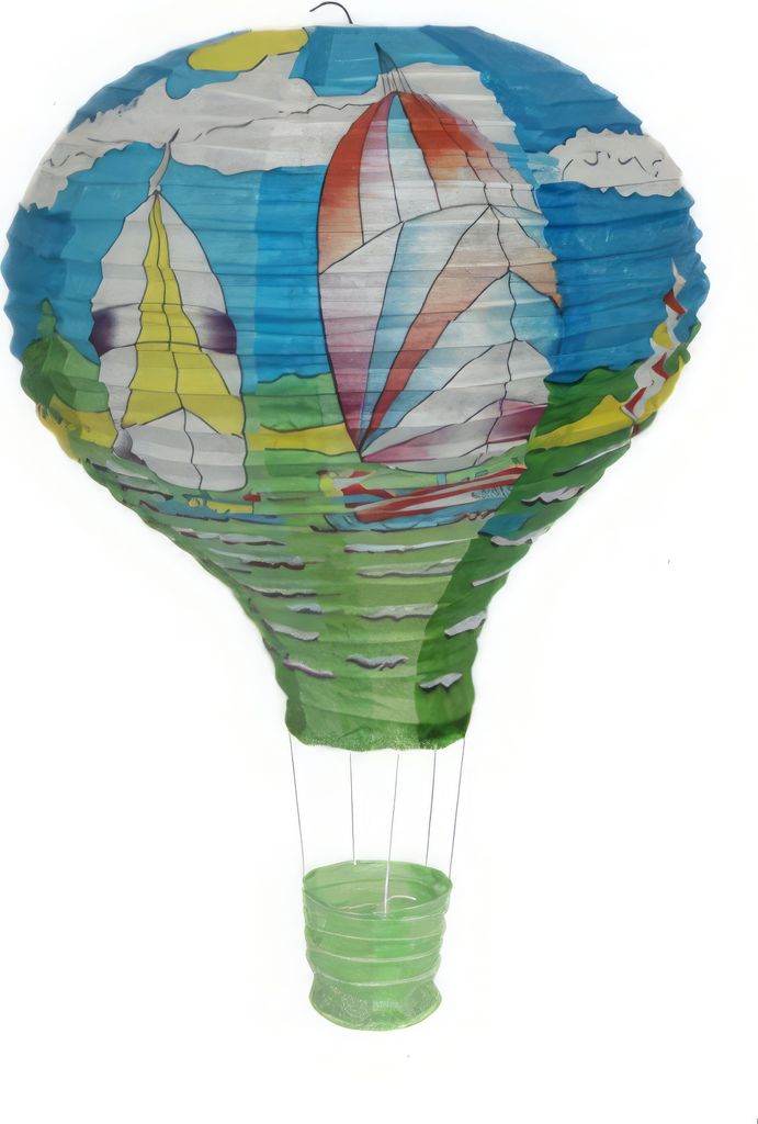 Heißluftballon Reispapier Lampion Lampenschirm 02