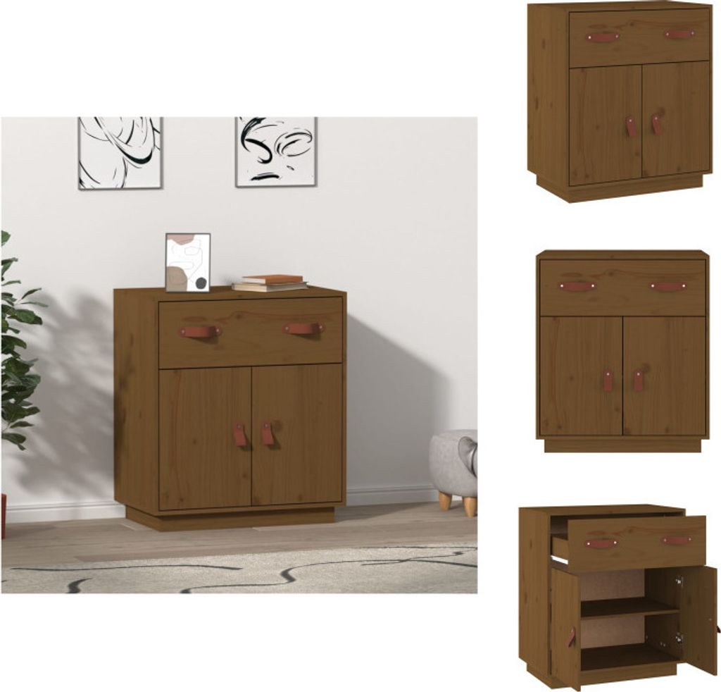vidaXL Sideboard Honigbraun 65,5x40x75 cm Massivholz Kiefer - Sideboards