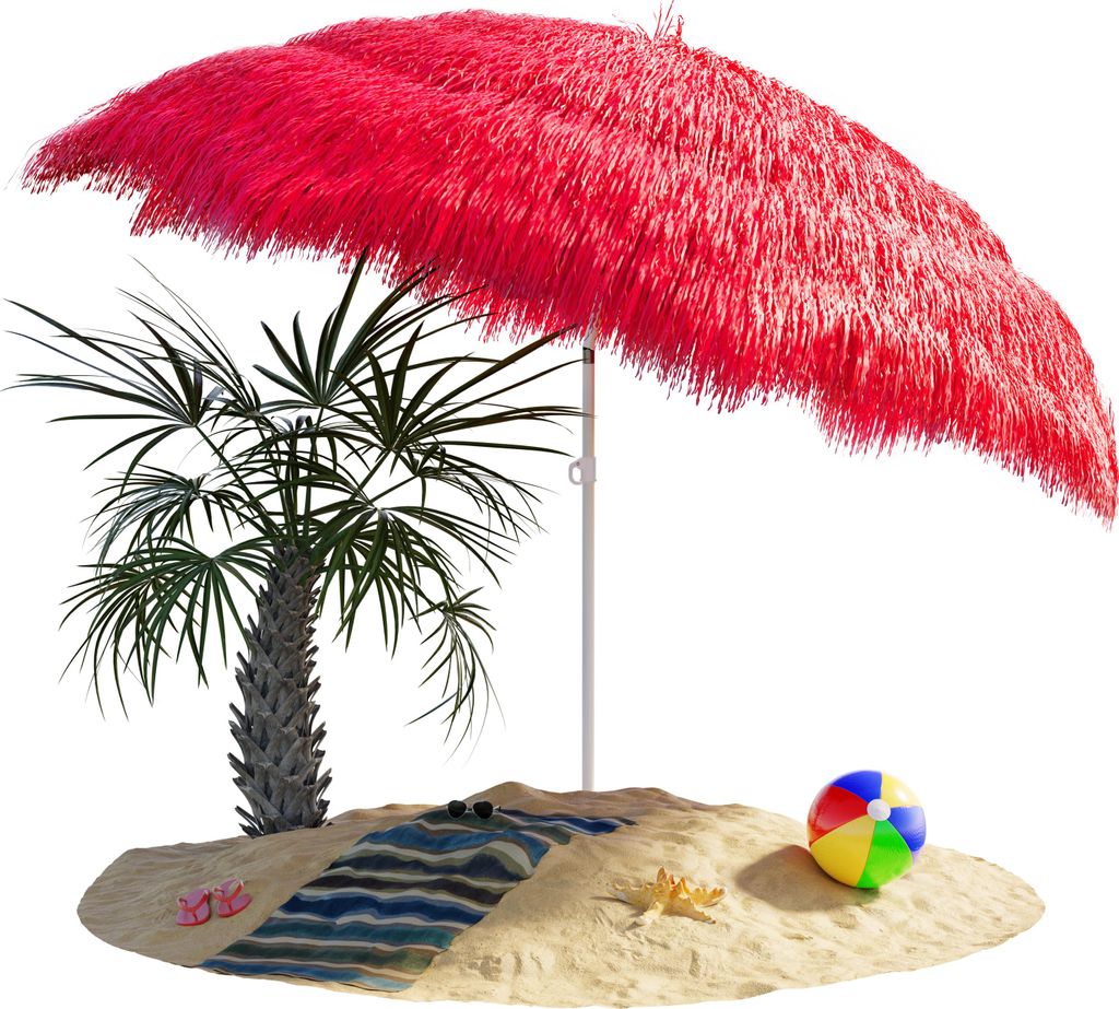 KINGSLEEVE® Ombrellone Stile Hawaii Ø160 cm Inclinabile e Immagine del prodotto 