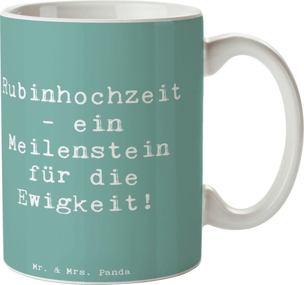 Mr. & Mrs. Panda Tasse Spruch 40. Hochzeitstag Rubinhochzeit - Meeresbrise - Geschenk, Heiraten, romantische Sprüche, Beständigkeit, haferl, Moti...