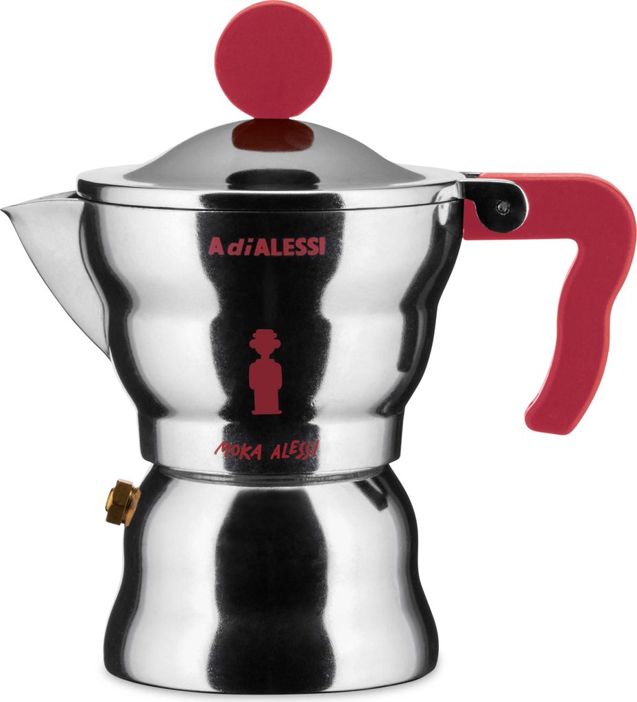 A studio shot of a Moka pot.