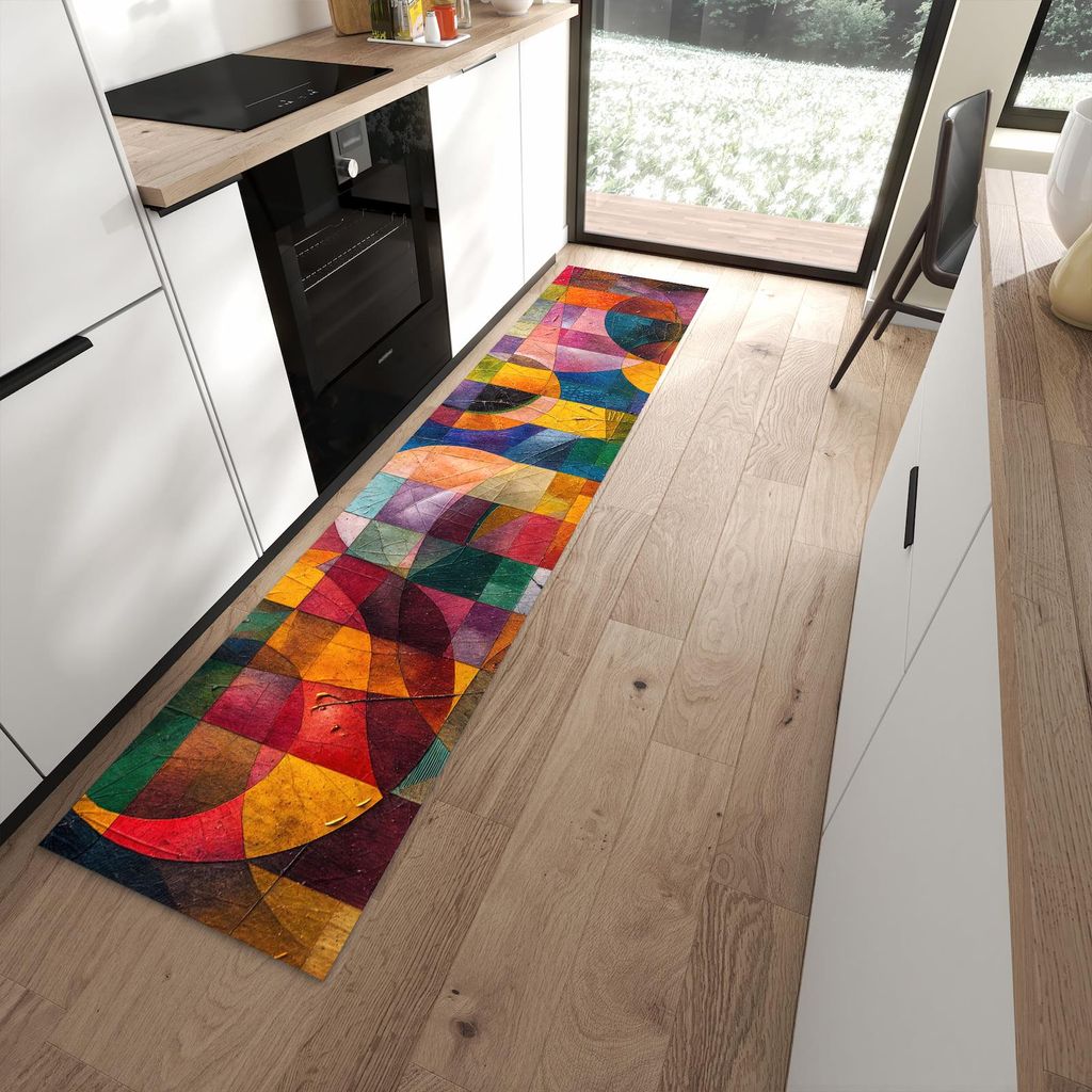 Küchenteppich 60x270cm rutschfest & abwischbar PVC Läufer - Farben von Abstrakte