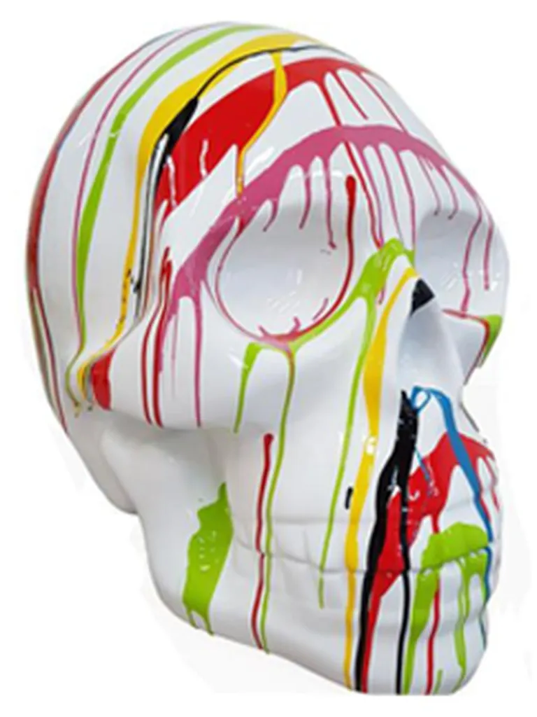 Décoration de Salon Crâne Abstrait 66cm - Sculpture XXL Art Moderne