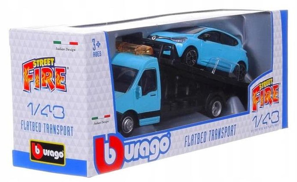 Model odtahového vozu Renault Clio, modrý, měřítko 1:43, Obrázek produktu 