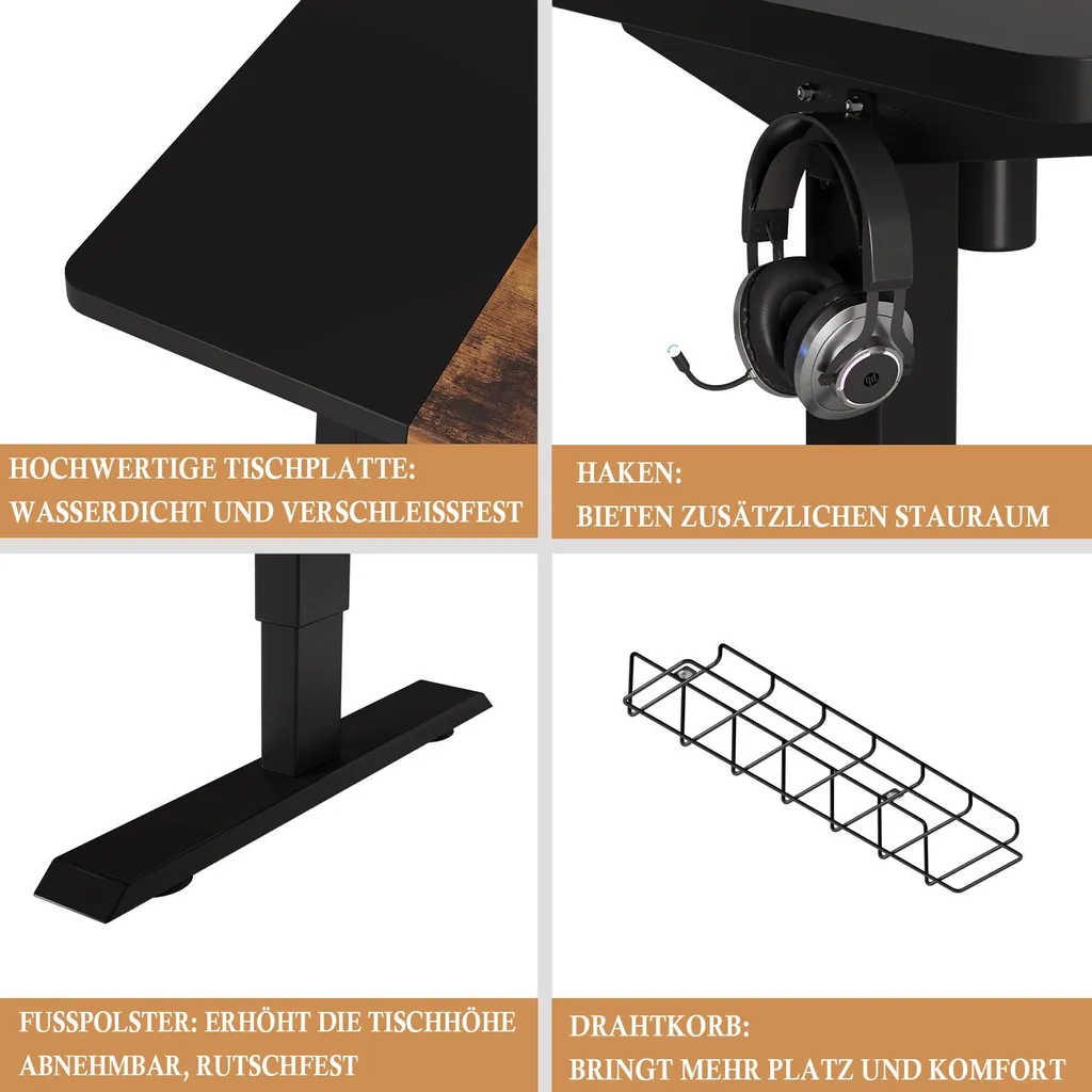 Bureau assis-debout motorisé 140cm Hilodesk réglable avec mémorisation - 9