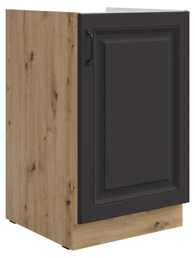 Spülenschrank 50 cm Stilo Grau + Eiche Artisan Küchenzeile Produktbild 