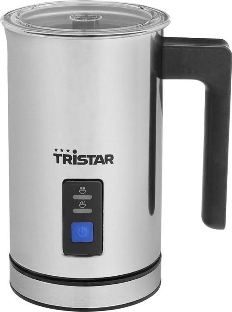 Tristar Elektrischer Milchaufschäumer, kalter und warmer Milchschaum, für 150 ml Milchschaum oder 300 ml erhitzte Milch, Edelstahl, MK-2277