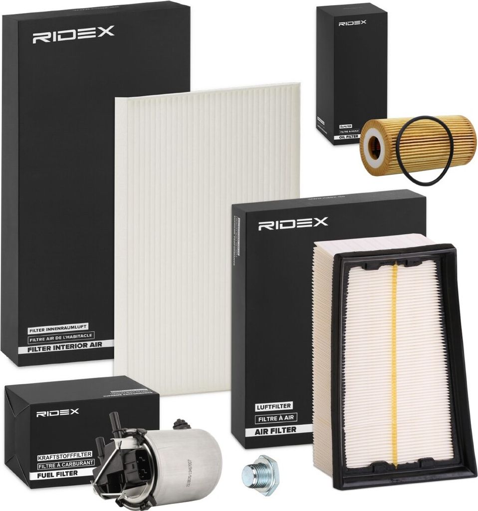 RIDEX Filterset Inspektionspaket Filtersatz für NISSAN Qashqai / Qashqai +2 I (J10, NJ10)