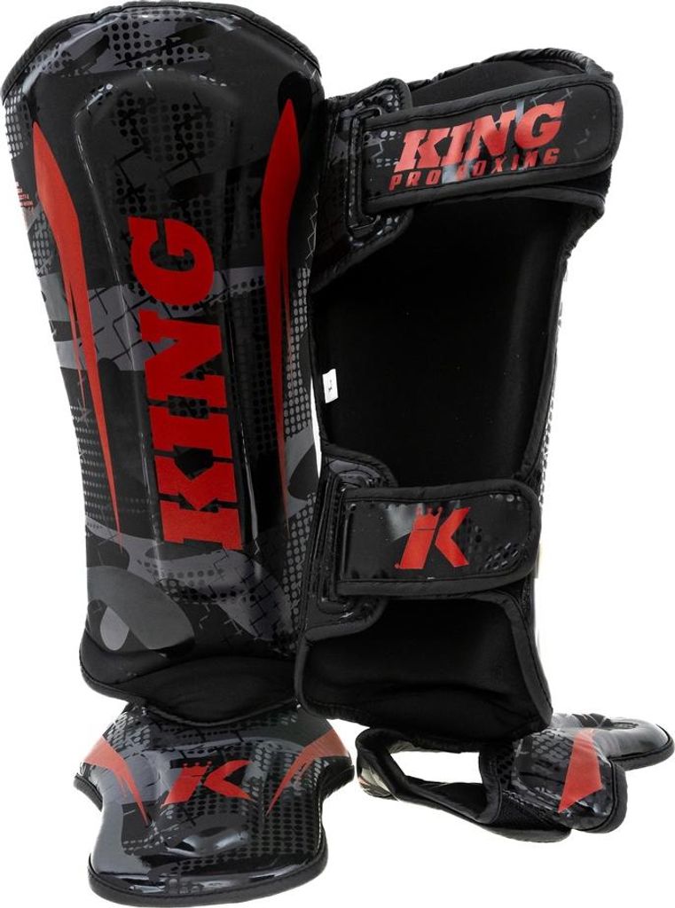 King Pro Boxing Schienbeinschoner KPB/SG Shogun 3 Schwarz/Rot/Hexagon M