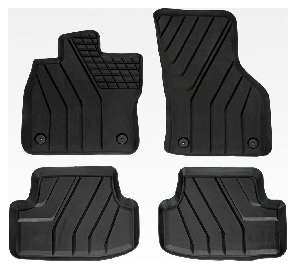 Eko Gummimatten für Golf 7, 2012-2019, Schwarz, Rutschfest, Geruchlos, Allwetter, 3 cm Rand, 4-teiliges Set