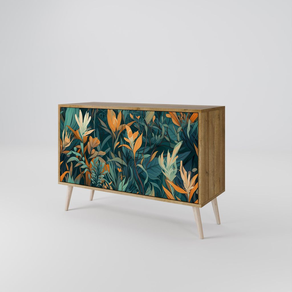 Spacerebels Kommode mit 2 Türen - Sideboard Komodenschrank - Highboard - Kleiderschrank Möbel - Wohnzimmer Schlafzimmer - 57,5×111×42 (HxBxT)