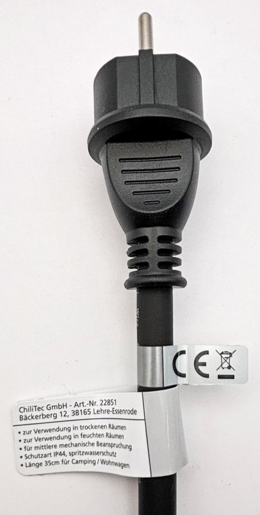 ChiliTec 22851 CEE auf Schutzkontakt-Stecker 0,35m 230V, Produktbild 