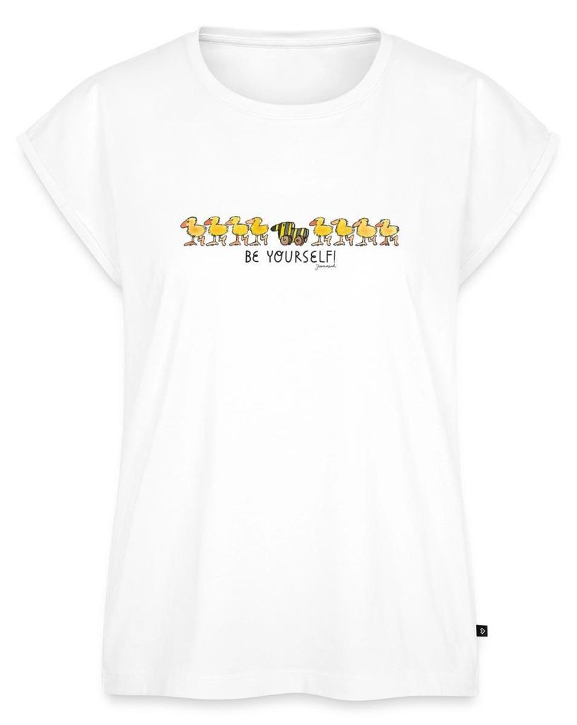 Spreadshirt Janosch Tigerente Be Yourself Frauen Casual T-Shirt, L, Weiß