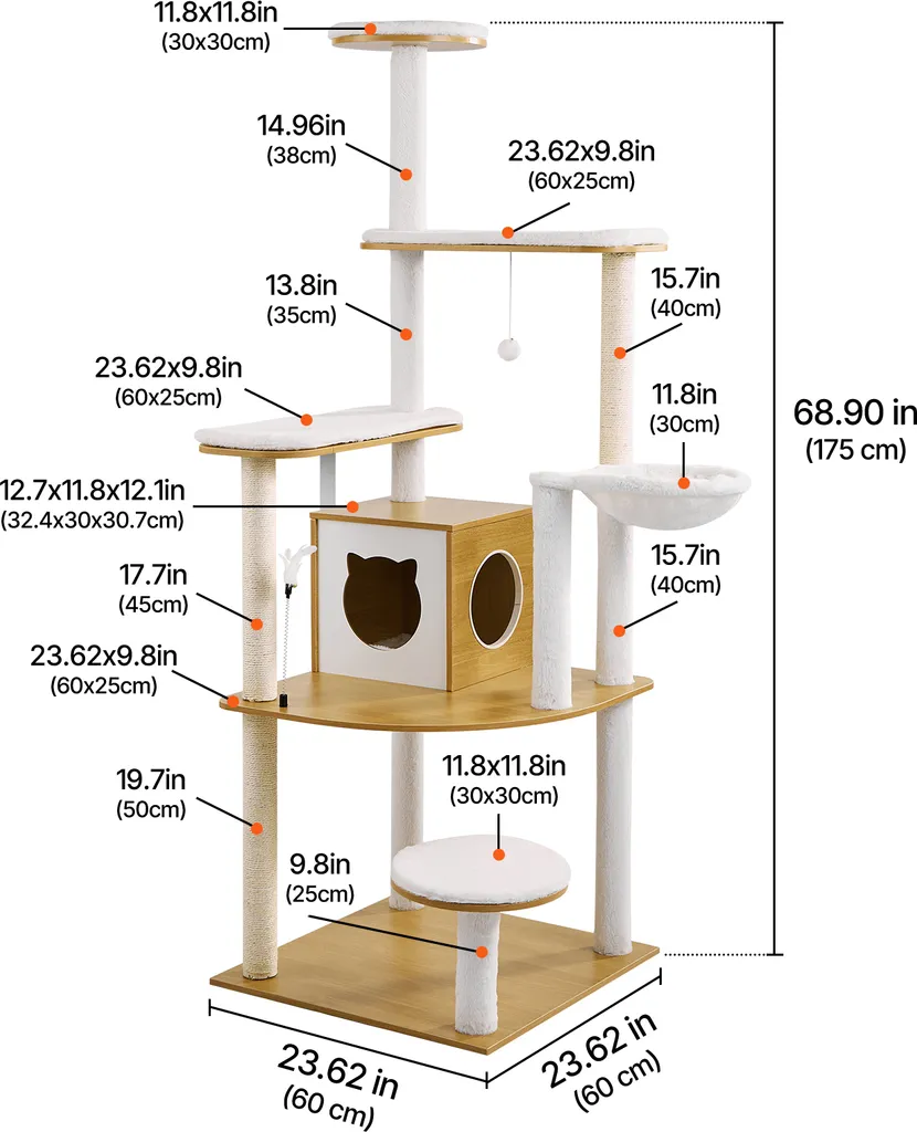 Arbre à chat pour grand salon et centre d'activité intérieur xxl - 8