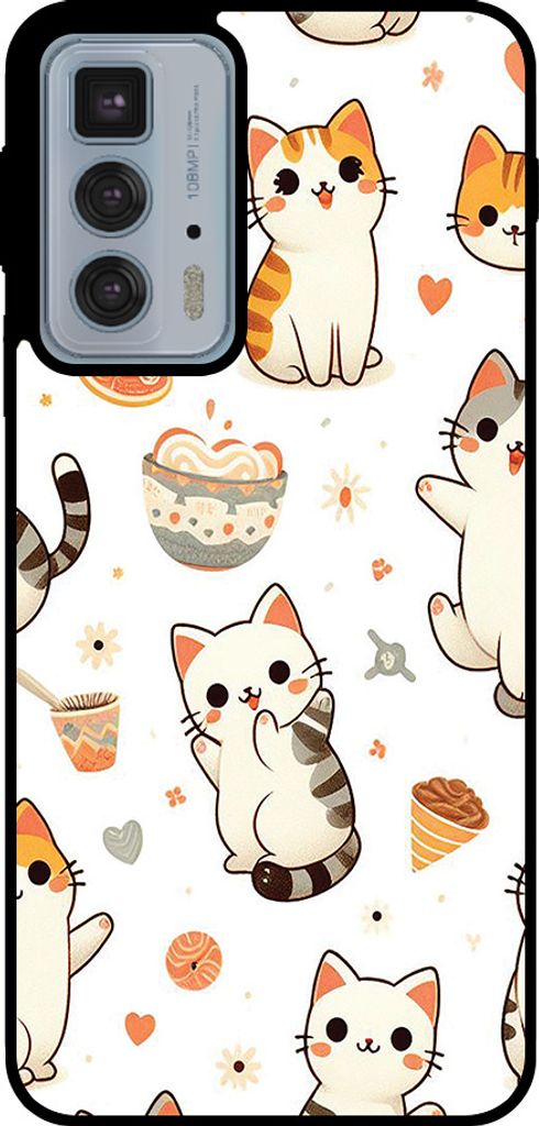 Smartphonica Phone Case Fit für Motorola Edge 20 Pro mit Katze drucken - TPU zurück Abdeckung Fall Katze Design