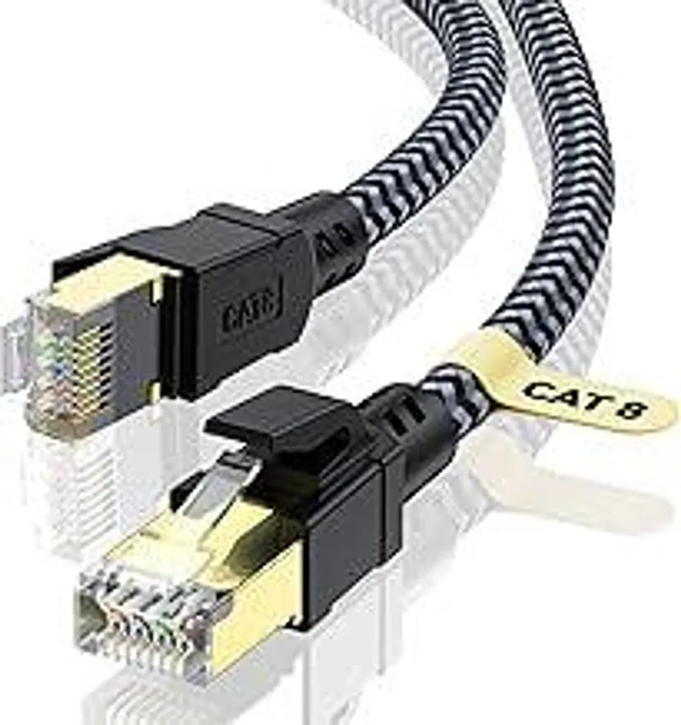 Cavo di Rete Cat 8 5m Professionale 40Gbps S/FTP Nylon Router Modem
