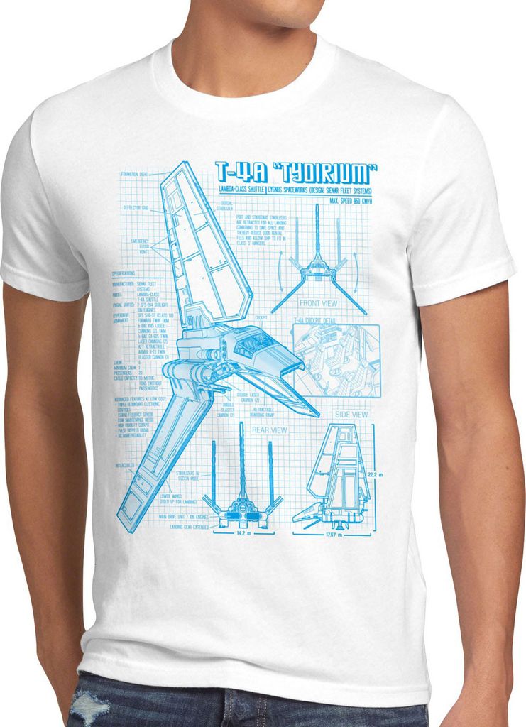 A.N.T. Tydirium Lambda T-4A Shuttle Herren T-Shirt blaupause raumfähre