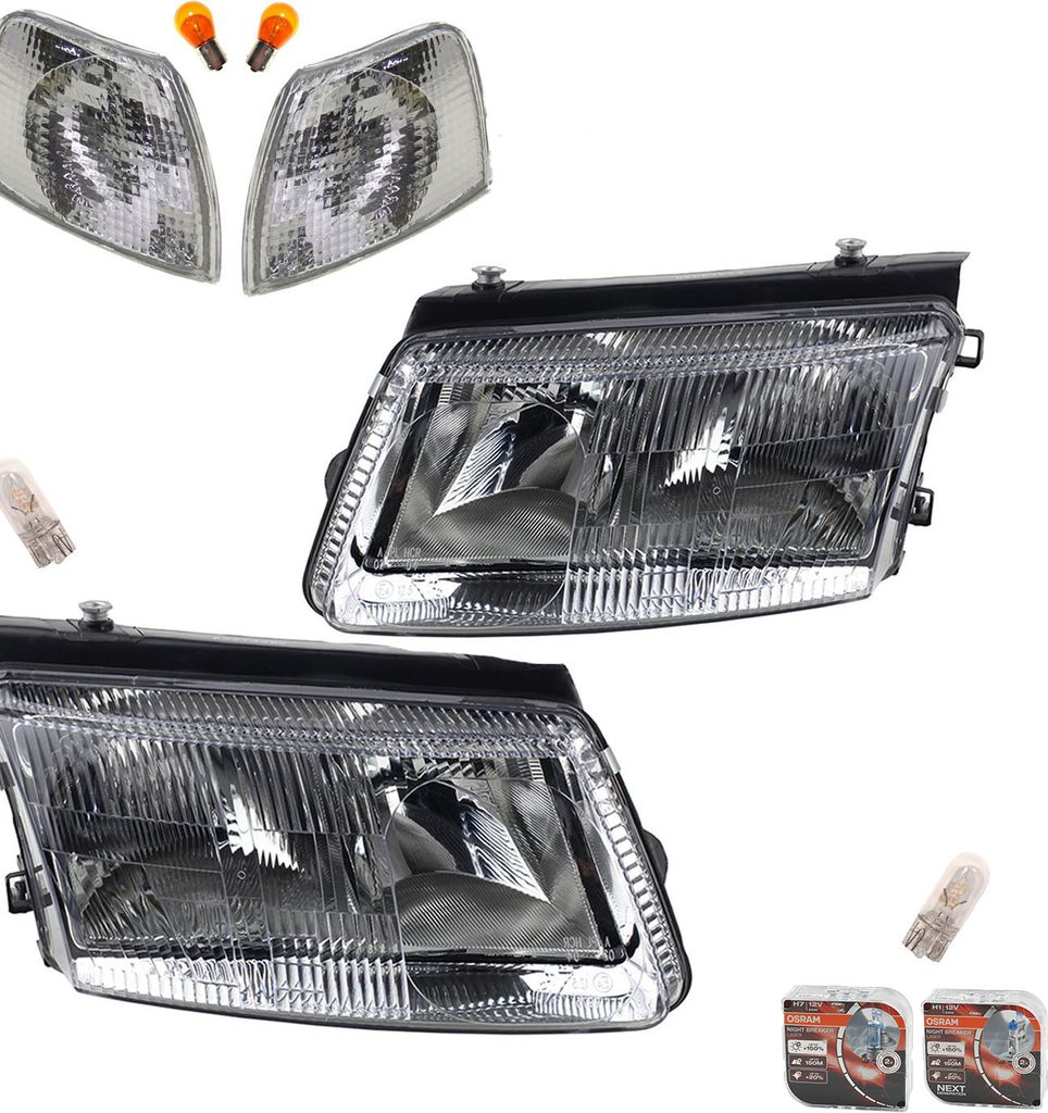 Johns, Scheinwerfer + Osram Night Breaker Laser passend für VW Passat 3B 1996 bis 2000 3B0941017R 3B0941017K 3B0941018R 3B0941018K 3B0953041C 3B09...