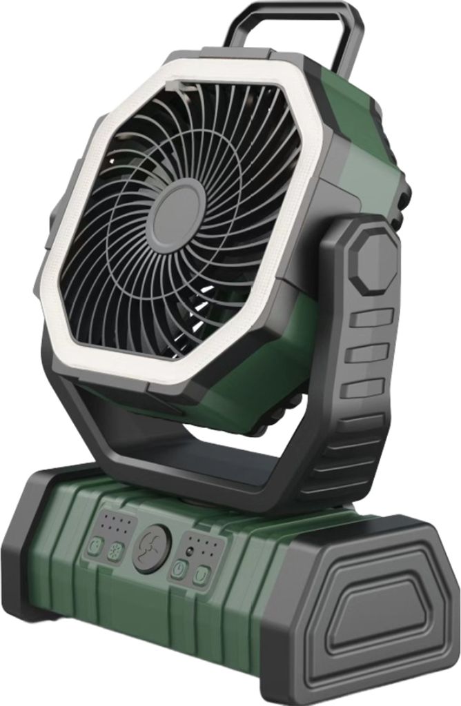 Campingventilator, wiederaufladbar, 20000 mAh, batteriebetrieben, tragbarer Ventilator mit LED-Licht, Fernbedienung, Powerbank-Funktion, 4-Gang-Tis...