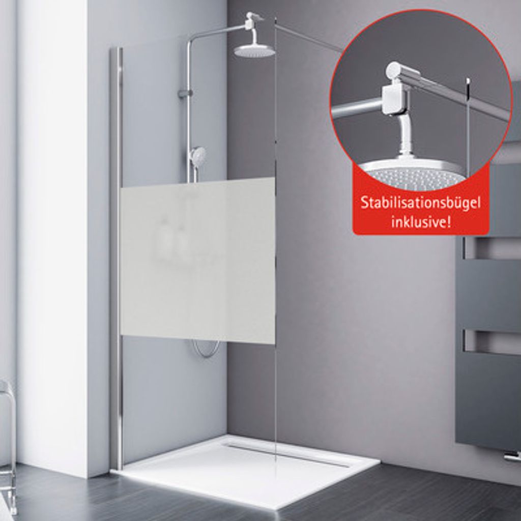 Walk In Duschwand Schulte Alexa Style 2.0 Breite 100 cm Dekor Dezent Profilfarbe chrom
