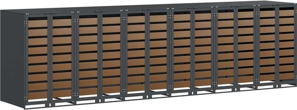 vidaXL Wagenmüllbehälter für 6 Behälter 408 x 77,5 x 115,5 cm Stahl