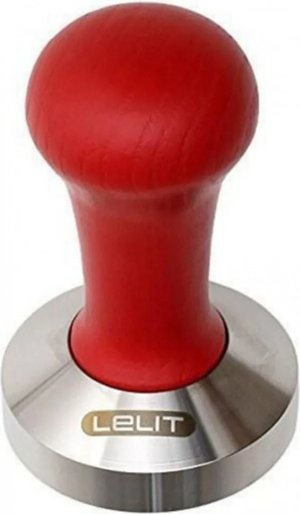 Tasseur de Café Lelit 57mm Rouge - Tamper Pion en Inox et Bois Noble