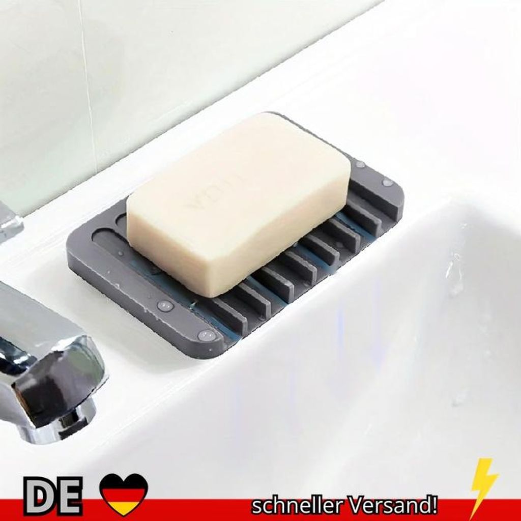 1er-Pack Free Punch Seifenkiste Silikon-Abtropfseifenhalter Kreative Küche
