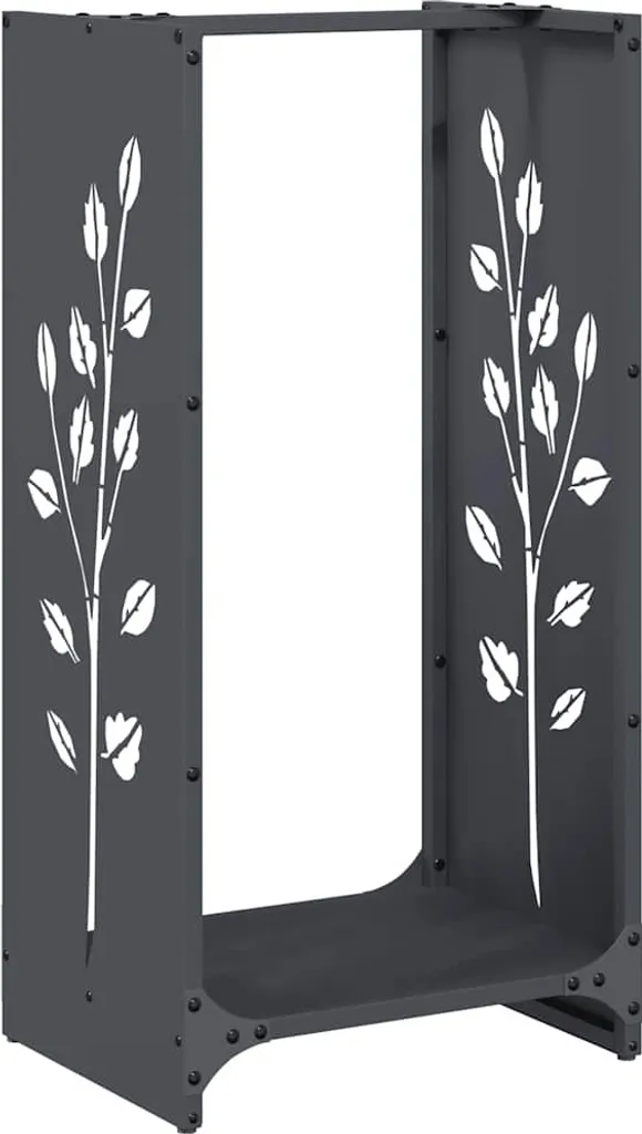 Rangement bois de chauffage pour salon et poêle anthracite 40x30x80 cm