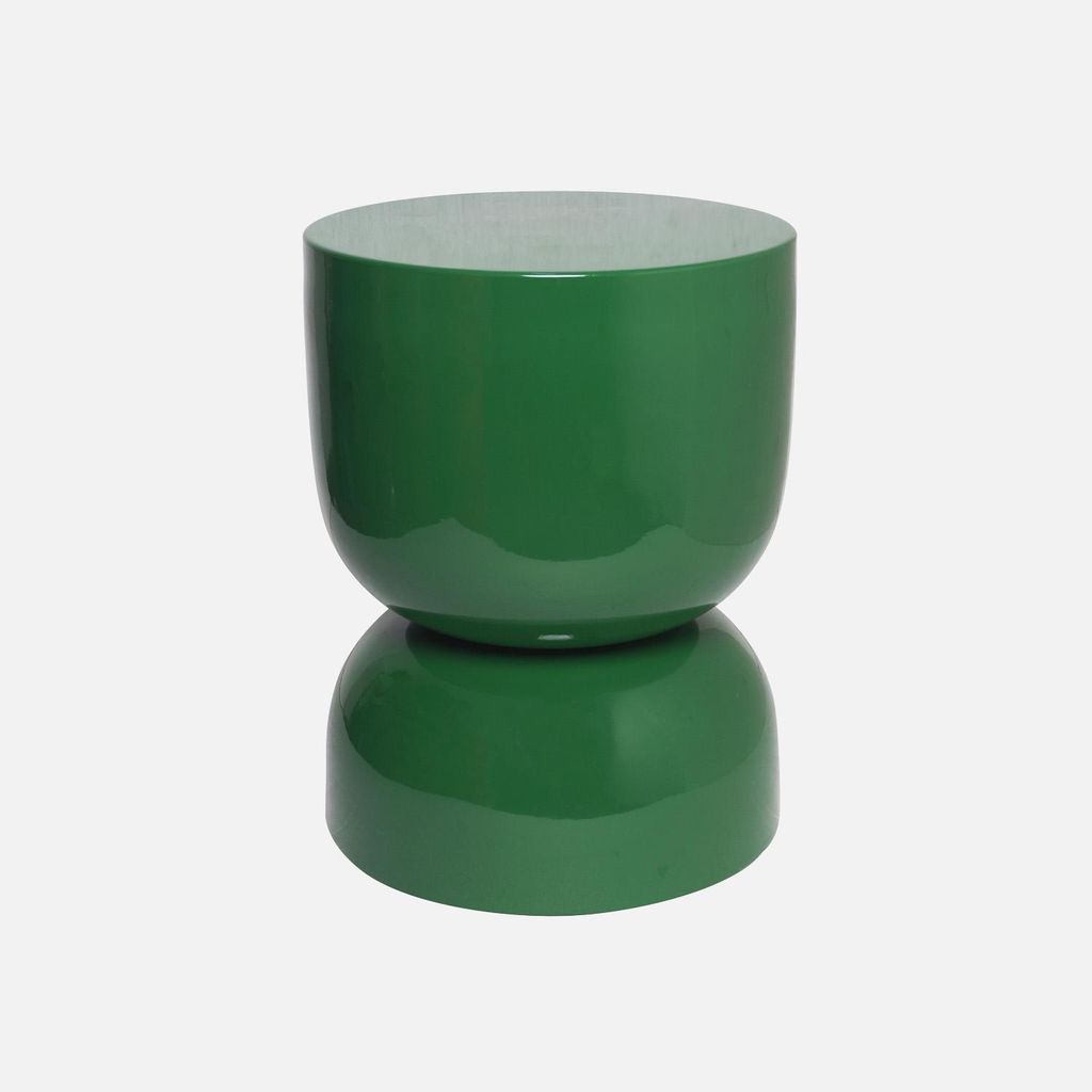 sweeek - Beistelltisch, Sofatisch, Nachttisch Metall mit Glanzeffekt Ø32 x H 42 cm - Dunkelgrün