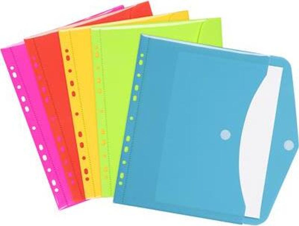 Schnellhefter mit "Happy Fluo"-Aufdruck, Farbmix, A4, PP, mit Perforation, VIQUEL 151731-08