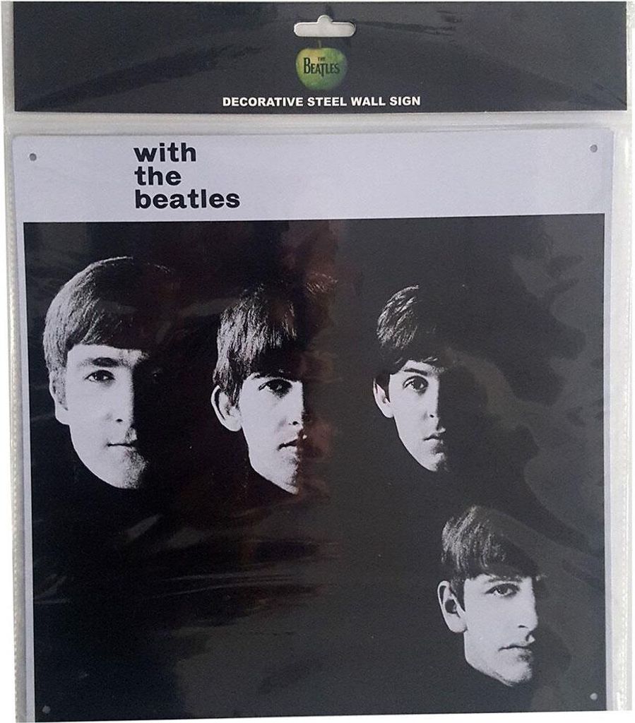 The Beatles - Tafel "With The Beatles", Plattenhülle, Stahl RO12828 (Einheitsgröße) (Schwarz/Weiß)